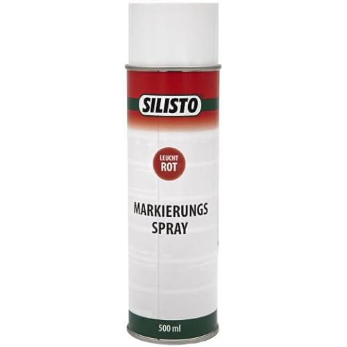 SILISTO 1x Markierungsspray 500 ml - leuchtrot - Markierungsfarbe Kreidespray Markierspray Bodenmarkierung - Farbspray - Sprühfarbe - 360° Sprühdose von SILISTO