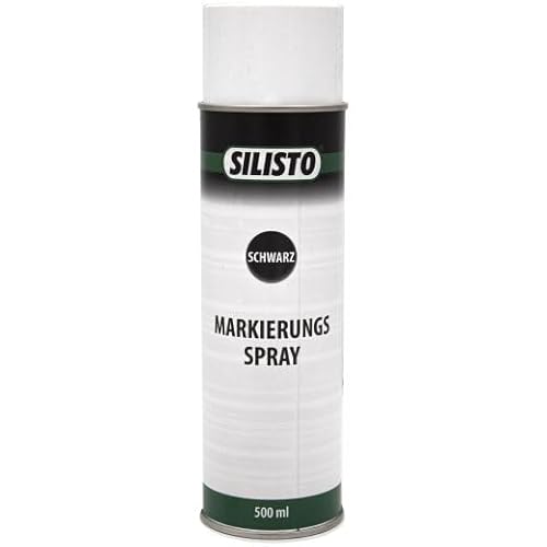 SILISTO 1x Markierungsspray 500 ml - schwarz - Markierungsfarbe Kreidespray Markierspray Bodenmarkierung - Farbspray - Sprühfarbe - 360° Sprühdose von SILISTO