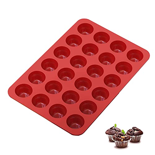 SILIVO Mini Muffinform Silikon für 24er - 1 Stück Silikon Muffinförmchen, Cupcake Formen, Muffin Backform Antihaft von SILIVO