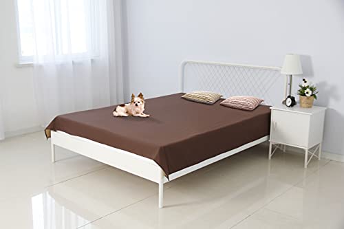 SILLY LEGACY wasserdichte wendbare Schutzdecke oder Liner für Bett oder Couch, für Haustiere (King/XL, 208 x 254 cm; braun) von SILLY LEGACY
