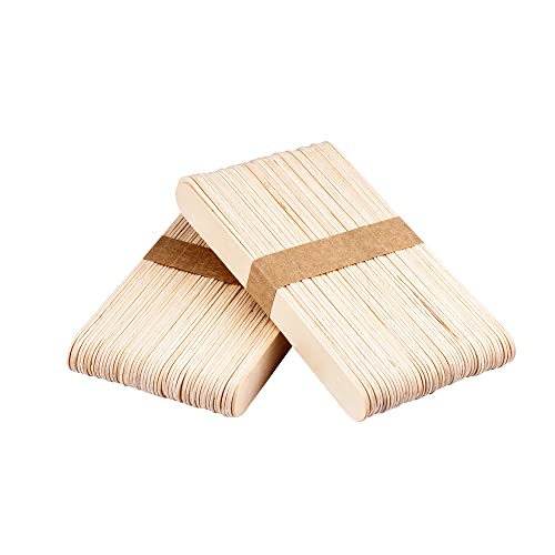 Haarentfernungsstäbchen für Heimwerker, Holzwachsstäbchen, Holzwachsstäbchen, Spachtel, Applikatoren für Haarentfernung, Augenbrauen und Körper (100 Stück) von SILMII