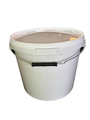 1 x 17 Liter Eimer mit Deckel weiß, stapelbarer Milch-/Vorratseimer, Honigeimer Kunststoffeimer mit Lebensmittelfreigabe, lebensmittelechter Behälter, Leereimer für Mehl, Wassereimer, 1 Stück von SILPLAST