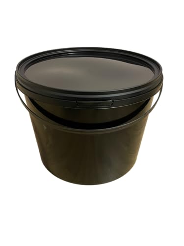 SILPLAST 1 x 10 Liter Eimer mit Deckel schwarz Kunststoffeimer für Lebensmittel Chemie Mehl stapelbarer Vorratseimer aus Kunstoff Behälter Milcheimer Honigeimer Wassereimer Aufbewahrungsbehälter von SILPLAST