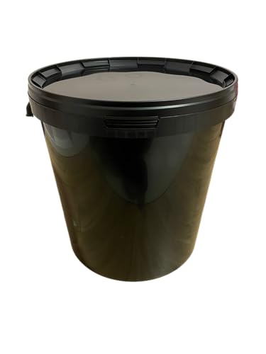 SILPLAST 1 x 30 Liter Eimer mit Deckel schwarz Kunststoffeimer für Lebensmittel Chemie Mehl stapelbarer Vorratseimer aus Kunstoff Behälter Milcheimer Honigeimer Wassereimer Aufbewahrungsbehälter von SILPLAST