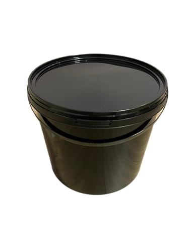 SILPLAST 1 x 5 Liter Eimer mit Deckel schwarz Kunststoffeimer für Lebensmittel Chemie Mehl stapelbarer Vorratseimer aus Kunstoff Behälter Milcheimer Honigeimer Wassereimer Aufbewahrungsbehälter von SILPLAST