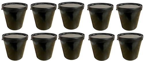 SILPLAST 10 x 30 Liter Eimer mit Deckel schwarz Kunststoffeimer für Lebensmittel Chemie Mehl stapelbarer Vorratseimer aus Kunstoff Behälter Milcheimer Honigeimer Wassereimer Aufbewahrungsbehälter von SILPLAST