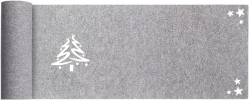 Tischläufer Weihnachtstischband Weinachtsdeko Weihnachtstischdecke Tischband Tischdecke Weihnachtstischläufer Filztischläufer Tischschutz (Grau_Weihnachten, 30 x 120) von SILUK
