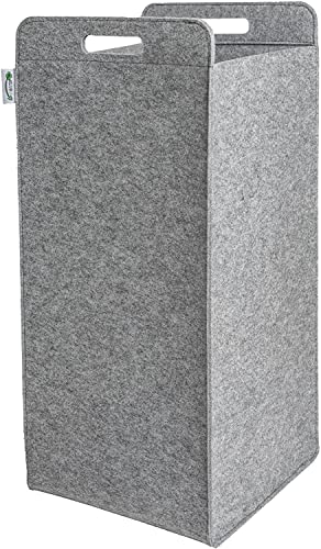 Wäschekorb XL – Faltbarer Wäschesammler aus Filz mit Griffen | 75L Aufbewahrungskorb für Kleidung & Spielzeug | Tragbar, Grau (XL - Grau) von SILUK