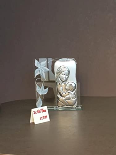 SILVART L.DEC. ARG. Symbol aus Glas, 10 x 23 cm, Madonna, wie abgebildet von SILVART