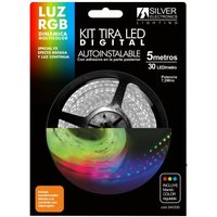 Kit Strip Led 5m 12v 7,2w/m Light Rgb Ip20 Includes Power Supply And Controller 240330 von Silver