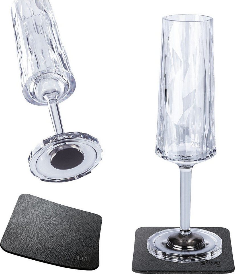 Gläser-Set Silwy Magnet-Kunststoffgläser SEKT 2er-Set Hightech transparent von OTTO