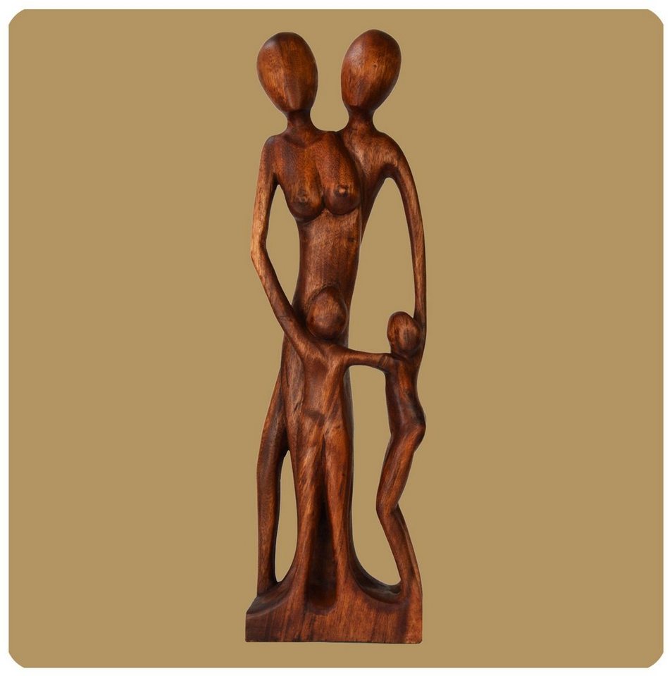 SIMANDRA Dekofigur Einheit (30 cm), abstrakte handgefertigte Holzfigur, Mutter Vater Kinder von SIMANDRA