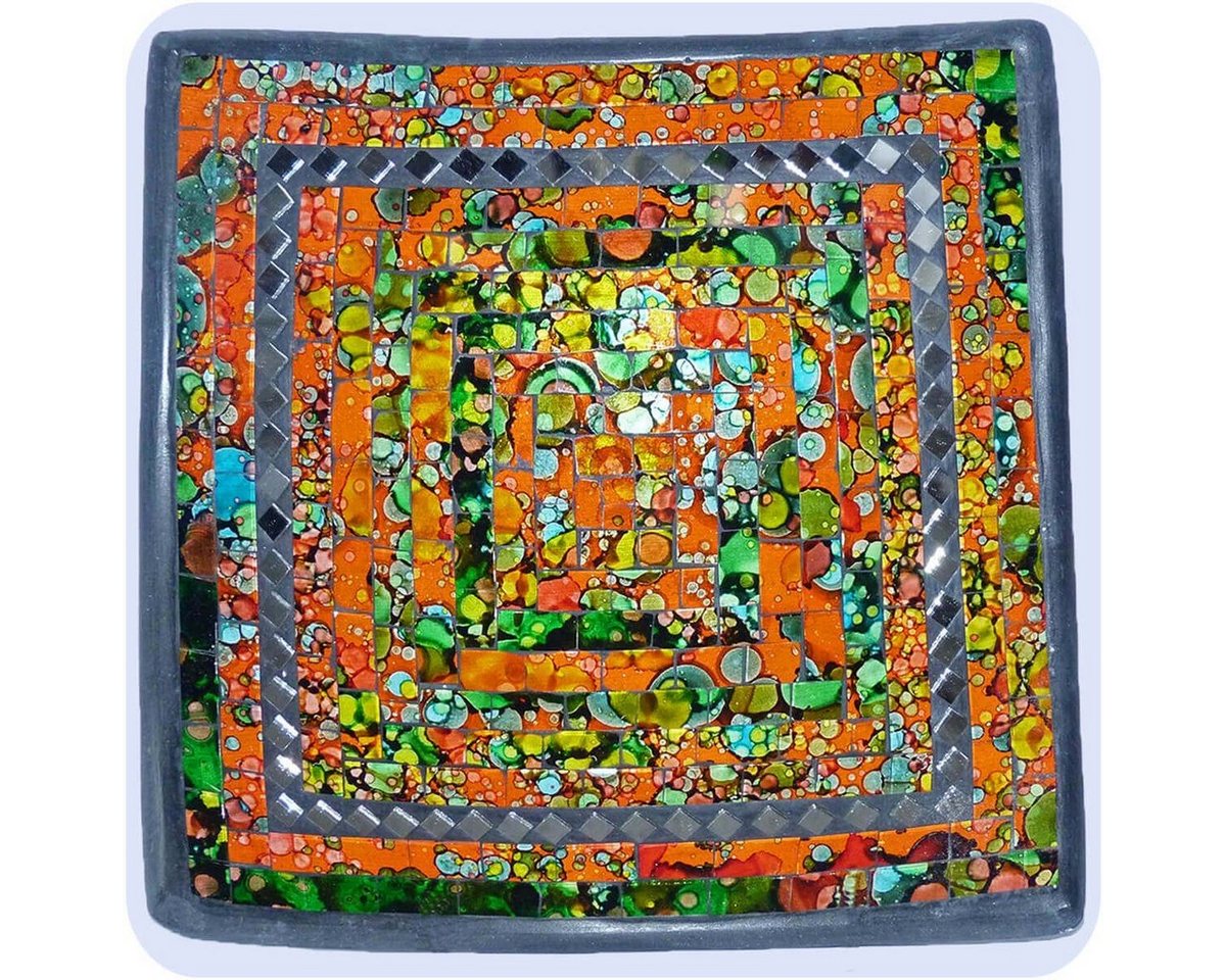 SIMANDRA Dekoschale Mosaik Schale Quadrat mit Spiegel ca. 25 cm (1 Stück) von SIMANDRA