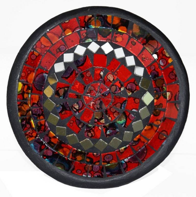 SIMANDRA Dekoschale Mosaik Schale rund mit Spiegel ø ca. 14 cm (1 Stück) von SIMANDRA