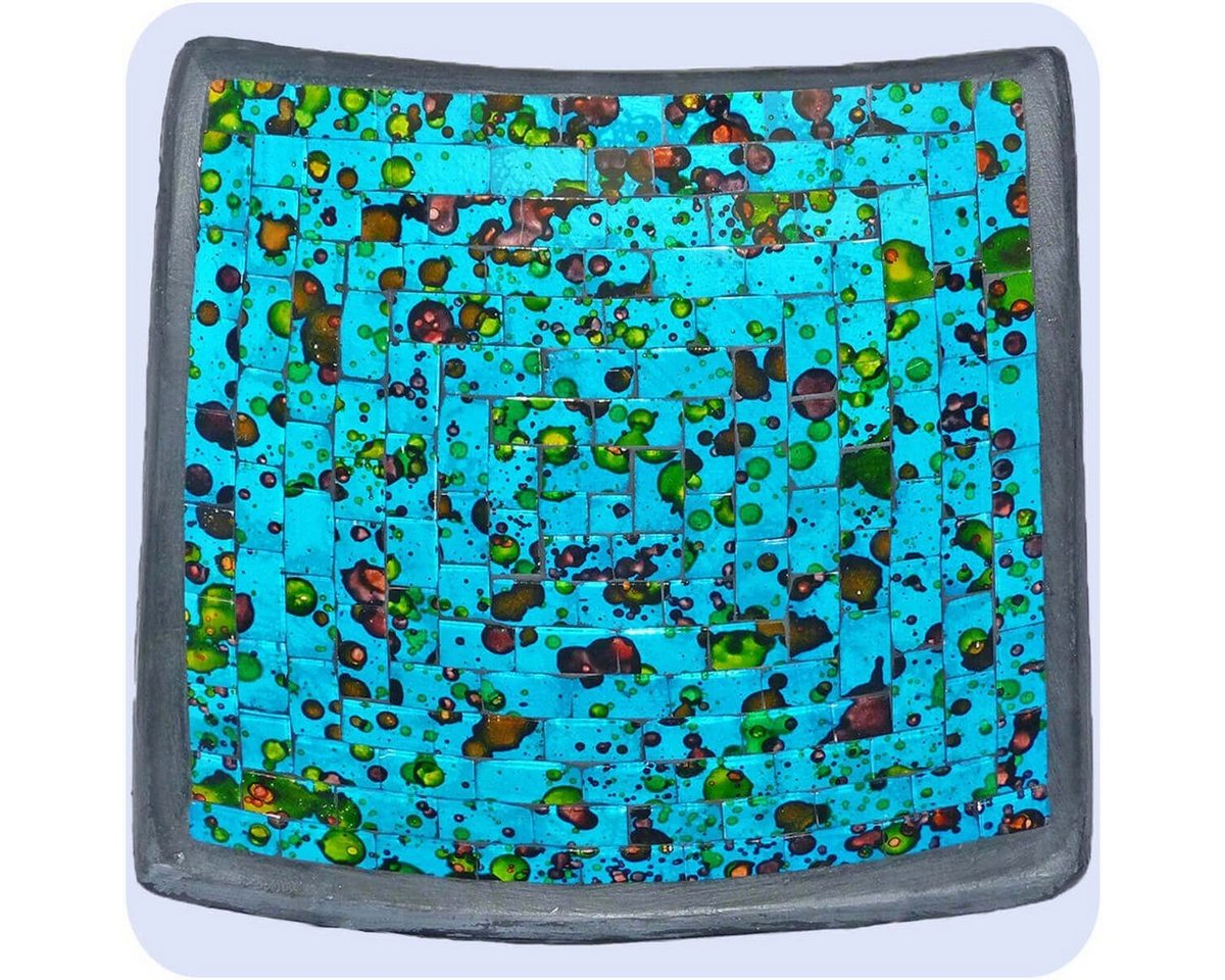 SIMANDRA Dekoschale Mosaikschale Tonschale Quadrat bunt groß von SIMANDRA