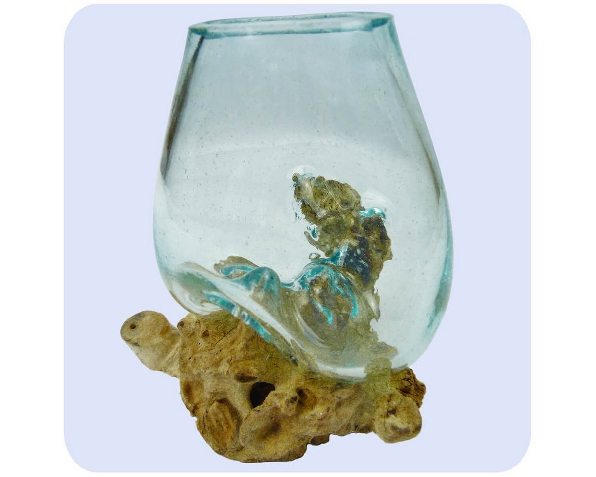 SIMANDRA Dekovase Wurzelholz (Vase klein), GH: 17 - 19 cm, Wurzel L: 15 - 17 cm B: 14 - 16 cm, Glas ø 6 - 7 cm von SIMANDRA