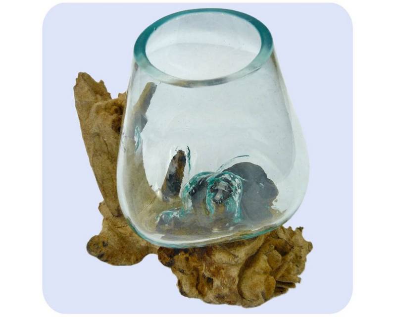 SIMANDRA Dekovase Wurzelhoz (Vase, Mittel), H: 21 - 23 cm, B: 18 - 20 cm, ø Vase 7 - 8 cm von SIMANDRA