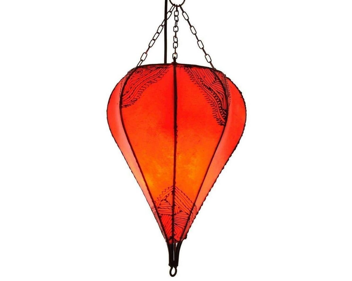 SIMANDRA Lampenschirm Hängelampe marokkanische Lederlampe Tropfen Orient 40 cm von SIMANDRA