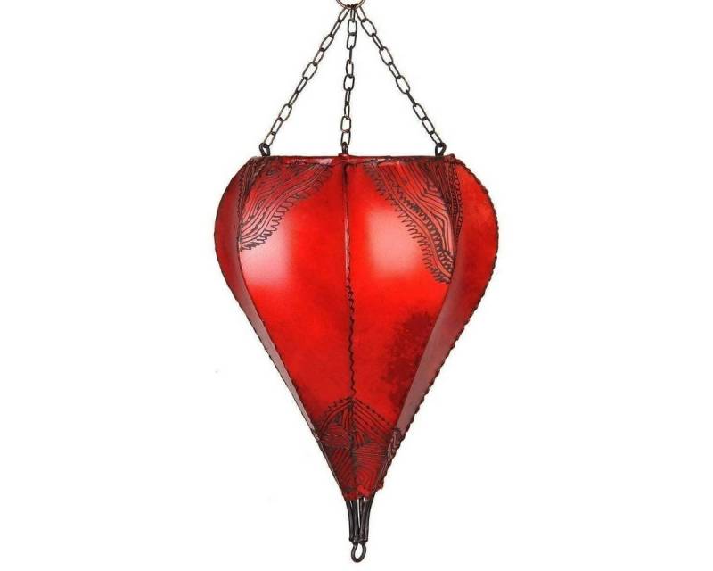 SIMANDRA Lampenschirm Hängelampe marokkanische Lederlampe Tropfen Orient 40 cm von SIMANDRA