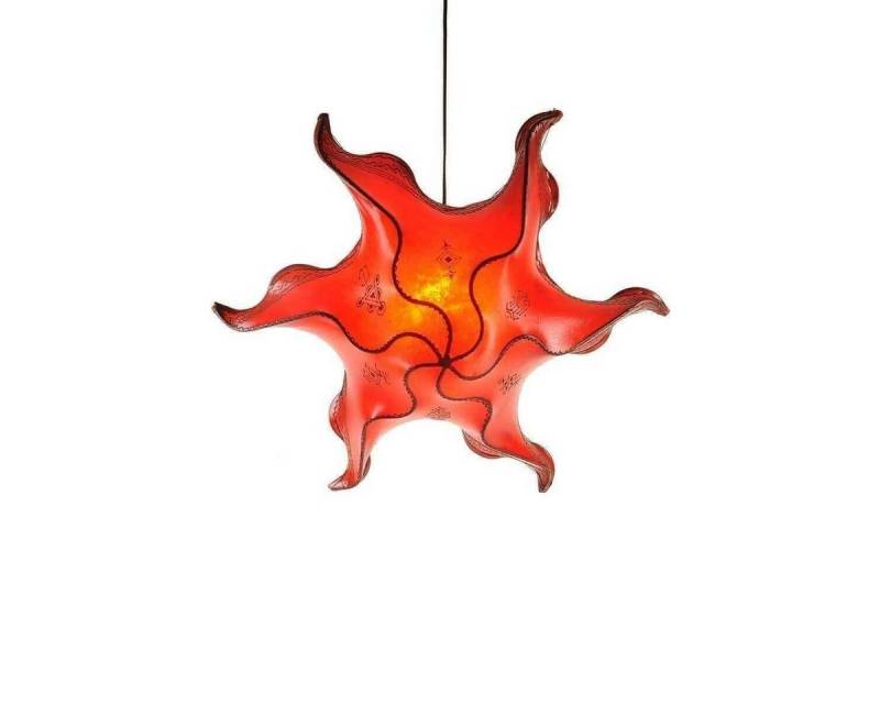 SIMANDRA Lampenschirm marokkanische Deckenlampe aus Leder STERN Berber 63 cm von SIMANDRA