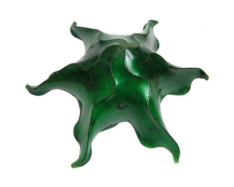 SIMANDRA Lampenschirm marokkanische Lederlampe STERN Gecko 63 cm, Grün von SIMANDRA