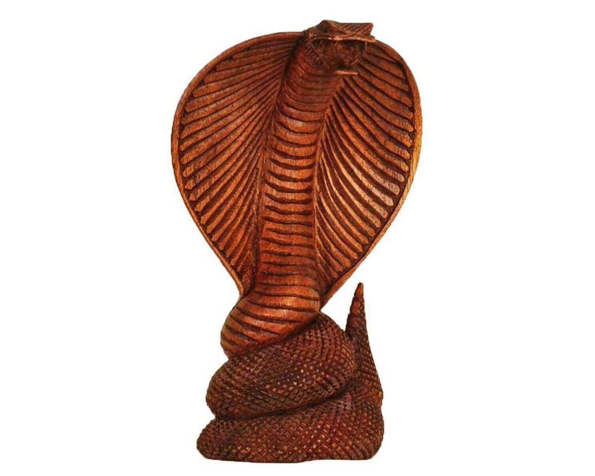 SIMANDRA Skulptur Kobra, Suar-Holz von SIMANDRA