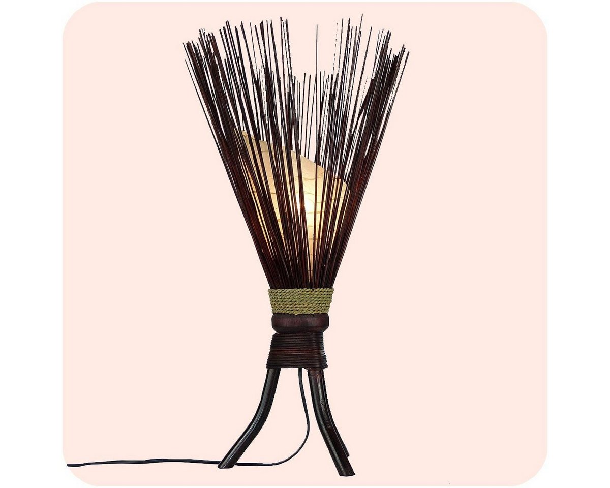 SIMANDRA Stehlampe Jungel, Ambilight, ohne Leuchtmittel, Tageslichtweiß, Warmweiß, 60 x 35 cm Bali asiatische Lampe aus Naturmaterial von SIMANDRA