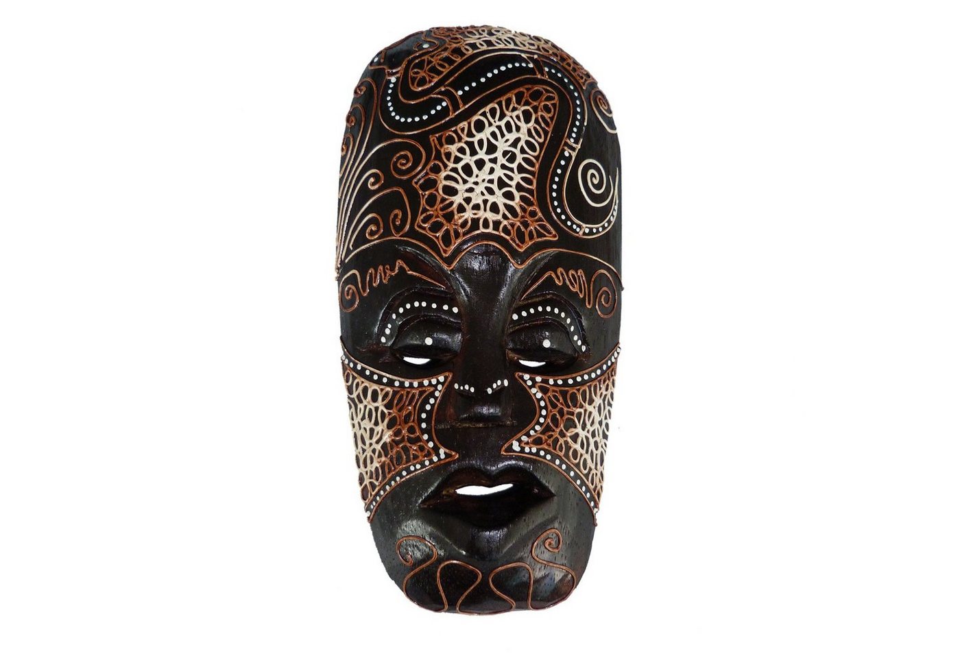 SIMANDRA Wanddekoobjekt Afrikanisch Holzmaske bemalt oder geschnitzt 20 cm, mit Aufhängung Schildkröte Schlange Elefant Schmetterling von SIMANDRA