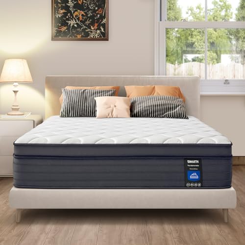 SIMARTH Kingsize-Matratze – 30,5 cm Hybrid-King-Size-Matratze in einer Box mit Gel-Memory-Schaum und Taschenfedern, Kingsize-Matratze mit Bewegungsisolierung, Kantenunterstützung, Druckentlastung, SIMARTH Kingsize-Matratze – 30,5 cm Hybrid-King-Size-Matratze in einer Box mit Gel-Memory-Schaum und Taschenfedern, Kingsize-Matratze mit Bewegungsisolierung, Kantenunterstützung, Druckentlastung, von SIMARTH