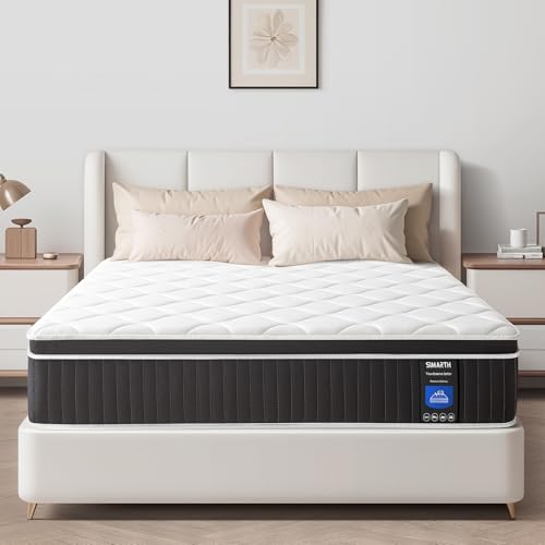 SIMARTH Queen-Size-Matratze, 25,4 cm, verbesserte Stärkung der Queen-Size-Hybrid-Matratzen in einer Box, Memory-Schaum, Queen-Matratze aus einzeln Taschenfedern für Unterstützung und Druckentlastung SIMARTH Queen-Size-Matratze, 25,4 cm, verbesserte Stärkung der Queen-Size-Hybrid-Matratzen in einer Box, Memory-Schaum, Queen-Matratze aus einzeln Taschenfedern für Unterstützung und Druckentlastung von SIMARTH