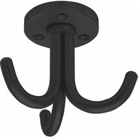 Simausrom - Dreifach Haken Canis drehbar, Höhe 59mm - Decken Kleiderhaken mit 3 Haken - Decken Haken, Stahl schwarz Simausrom - Dreifach Haken Canis drehbar, Höhe 59mm - Decken Kleiderhaken mit 3 Haken - Decken Haken, Stahl schwarz von SIMAUSROM
