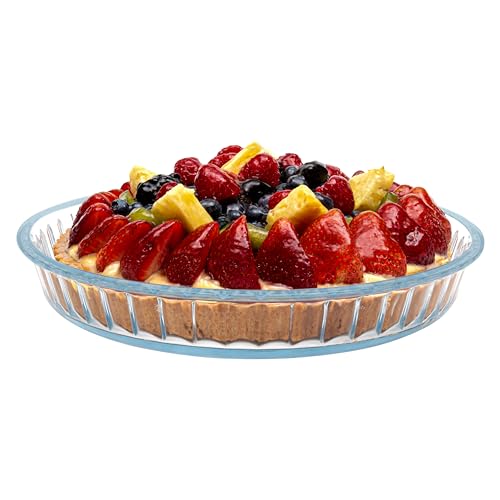 Riess Kelomat Tortenbodenform aus Simax Borosilikatglas in der Farbe Transparent, Maße: 28cm x 28cm x 4cm, 3756-115 von SIMAX