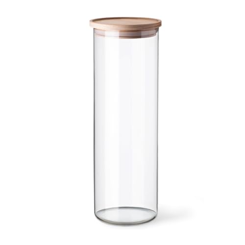 Vorratsglas mit Holzdeckel, Fassungsvermögen 1,8 l, Maße 96/290 mm, Borosilikatglas, sehr hohe Festigkeit 5132/LW SIMAX von SIMAX