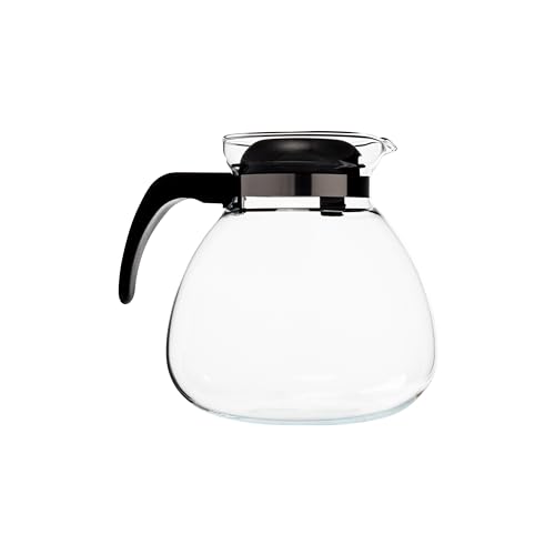 Simax Glassware Glas-Teekanne, 2,5 l, kurzer Auslauf, kühlender Kunststoffgriff und Deckel, für Herd und Geschirrspüler, hitze-, kälte- und thermoschockresistentes Borosilikatglas von SIMAX