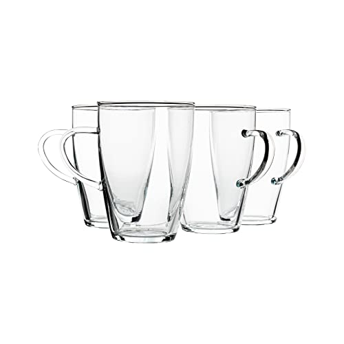 Simax Glassware Kaffeetassen-Set aus klarem Glas, kaltes, hitzebeständiges und stoßfestes Borosilikatglas, mikrowellen- und spülmaschinenfest, inkl. 4 4 Tassen à 300 ml von SIMAX