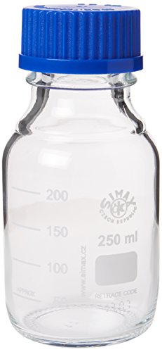 Simax Laborreagenzflasche aus Borosilikatglas, 250 ml, Duran-, Pyrex-äquivalent von SIMAX