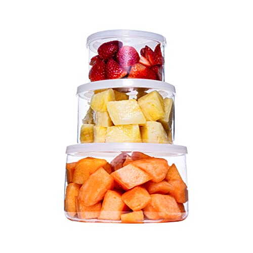 Simax Runde Glasbehälter mit Deckel: Borosilikatglas-Frischhaltedosen mit Deckel, luftdicht, Glas-Lunchbehälter für Erwachsene, Mahlzeitenvorbereitungsbehälter, Glas, 3 Stück von SIMAX