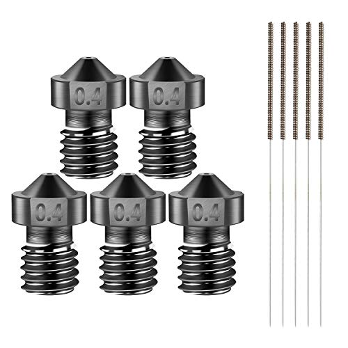 SIMAX3D 5 Stück V6 Düse 0,4 mm gehärteter Stahl 3D Drucker Düsen mit Reinigungsnadeln von SIMAX3D