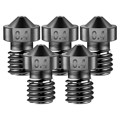 SIMAX3D [3D Drucker Düse Set](5PCS*0,4mm), E3D V6 gehärteter Stahl Hochtemperatur Nozzle, kompatibel mit Prusa i3,Anycubic i3 mega All Metal Hot End von SIMAX3D