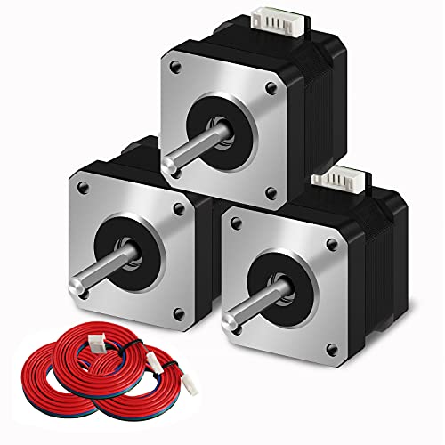 SIMAX3D Nema 17 Schrittmotor 42-34 Pancake (3 Stück/Pack) 1,5 A-3,8 V 2 Phasen 4 Drähte 1,8 Grad mit 1 Meter Kabel für Creality CR-10 10S Ender 3 3D-Drucker/CNC-Extruder und Y-Achse von SIMAX3D