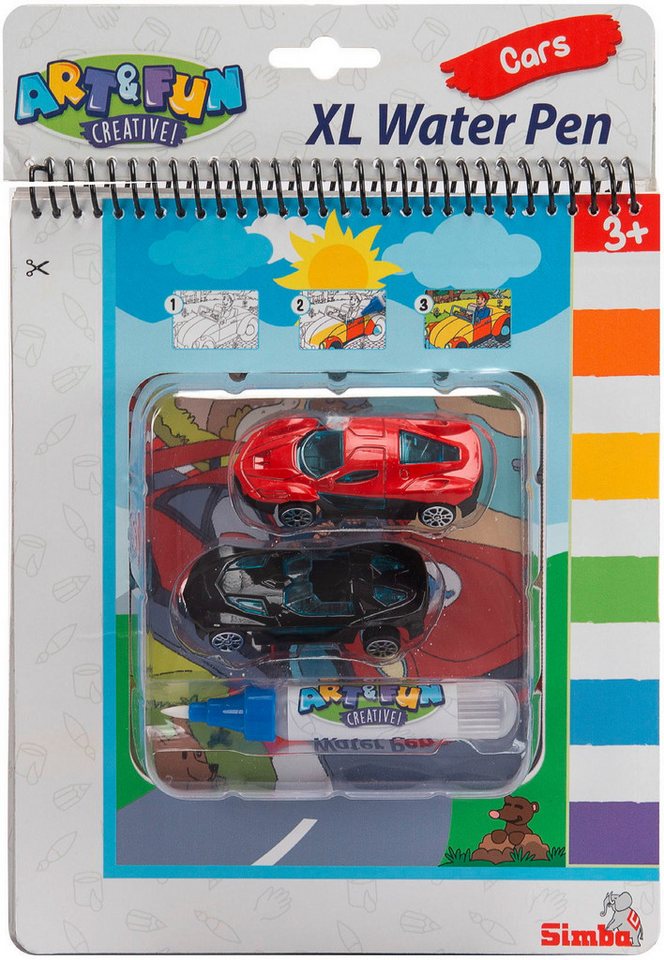 SIMBA Malblock Spielzeug Malen ART & FUN Water Pen Cars Malbuch + 2 Autos 106334713 von SIMBA