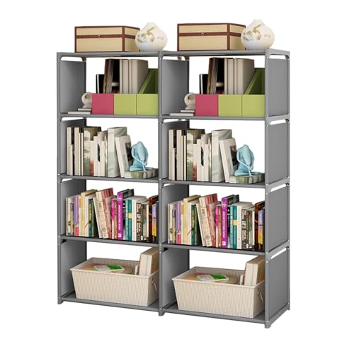Bücherregal mit 5 Etagen, 8 Würfel, großes Bücherregal, montiert, freistehend, vertikal, Aufbewahrungsregal für Schlafzimmer/Wohnzimmer/Büro/Schrank/Arbeitszimmer von SIMBAE