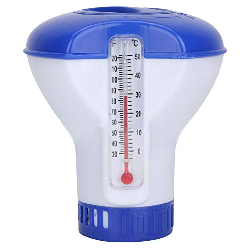 Pool Chemiespender mit Thermometer Schwimmende Chlortabletten Spender Spa Chemiespender für Außen-Innenpools Spas Whirlpools Fischteiche von SIMBAE