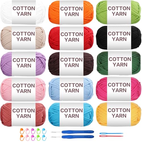 SIMEIQI 15 × 50 g Anfängergarn-Set zum Häkeln und Stricken, Baumwoll-Nylon-Mischgarn für Handarbeiten, Taschen, Korbpuppen und Kissen A SIMEIQI 15 × 50 g Anfängergarn-Set zum Häkeln und Stricken, Baumwoll-Nylon-Mischgarn für Handarbeiten, Taschen, Korbpuppen und Kissen A von SIMEIQI