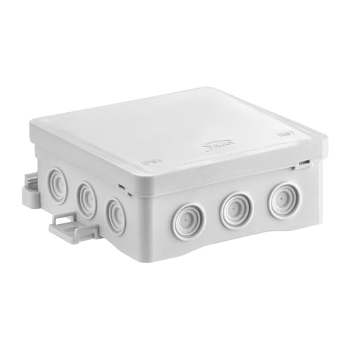 SIMET Anschlussdose NS7 FASTBOX&HOOK, Abmessungen 100 X 100 X 40 mm, grau, halogenfrei, selbstverlöschend, UV-beständig, IP54, 1 St. von SIMET