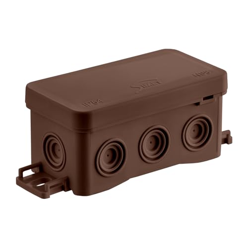SIMET Anschlussdose NS8 FASTBOX&HOOK braun, Abmessungen 45 X 85 X 40 mm, halogenfrei, selbstverlöschend, UV, IP54, 1 Stück von SIMET