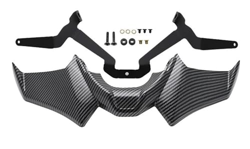 Spoiler & Flügel Für MT-07 SP Für MT07 2021 2022 2023 Motorrad Sport Abtrieb Nackt Front Spoiler Aerodynamische Flügel Deflektor Aerodynamischer Flügelspoiler(Kohlefaser-Look) von SIMICASE