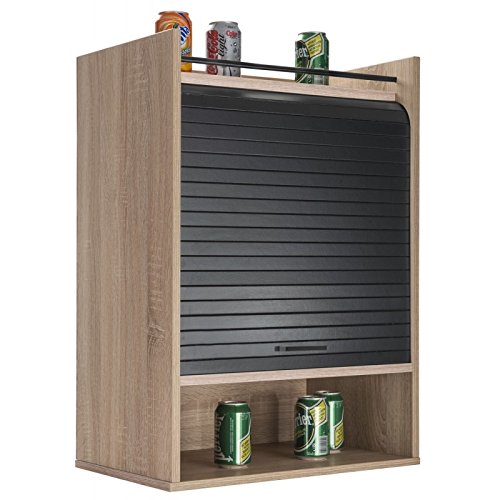 SIMMOB Küchenmöbel Eiche Vorhang Schwarz oder Weiß 4 Fächer 54 x 76,6 x 35,4 cm von SIMMOB