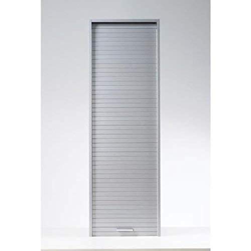 SIMMOB Rollladenschrank 123,6 x 40 x 35 cm – schmaler Hochschrank mit Jalousietür – freistehend oder zur Wandmontage – 3 verstellbare Einlegeböden – Küchenschrank Aluminium matt von SIMMOB