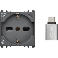 Simon Urmet - P40+usb-c steckdose urmet nea 2 module max 3a anthrazit - 10312/2 von SIMON URMET